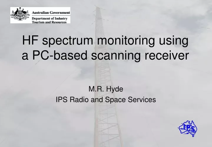 hf spectrum monitoring using a pc based scanning receiver