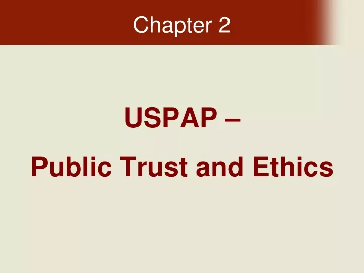 uspap public trust and ethics