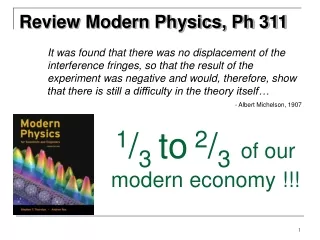 Review Modern Physics, Ph 311