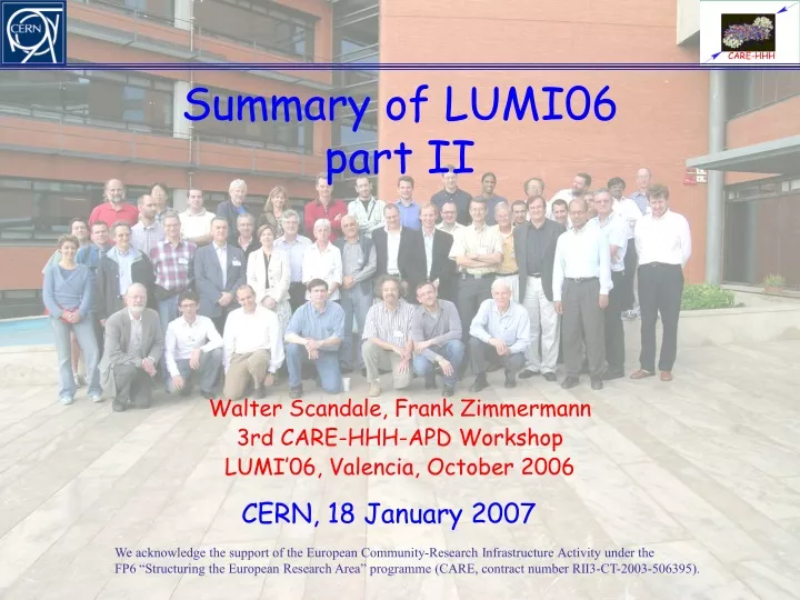summary of lumi06 part ii
