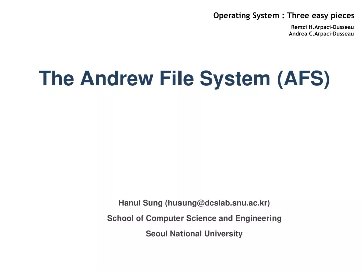 the andrew file system afs