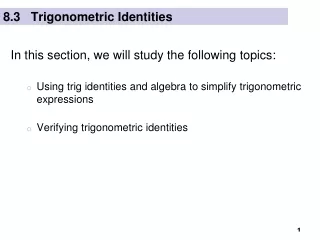 8.3   Trigonometric Identities