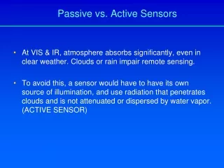 Passive vs. Active Sensors