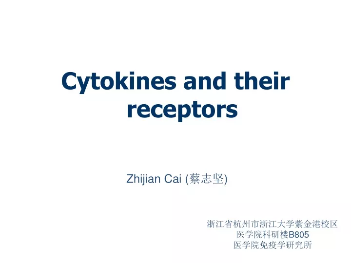 cytokines and their receptors