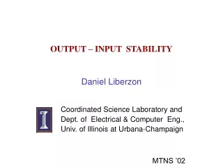 OUTPUT  –  INPUT  STABILITY
