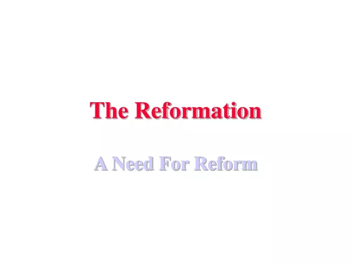 the reformation