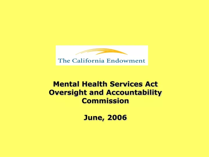 mental health services act oversight