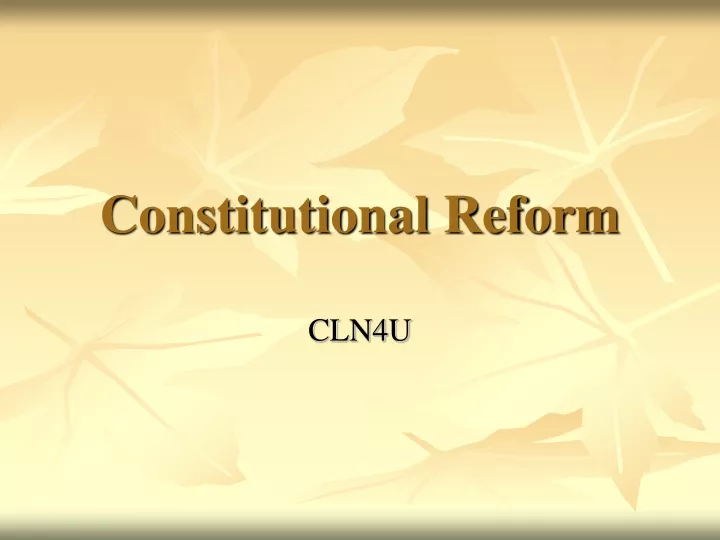 constitutional reform
