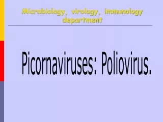Picornaviruses: Poliovirus.
