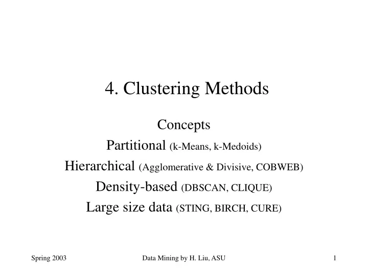 4 clustering methods