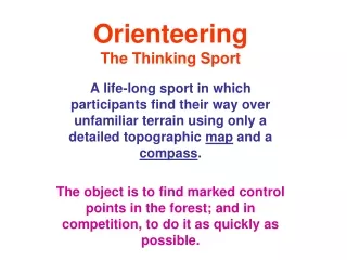 Orienteering The Thinking Sport