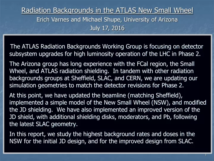 radiation backgrounds in the atlas new small wheel