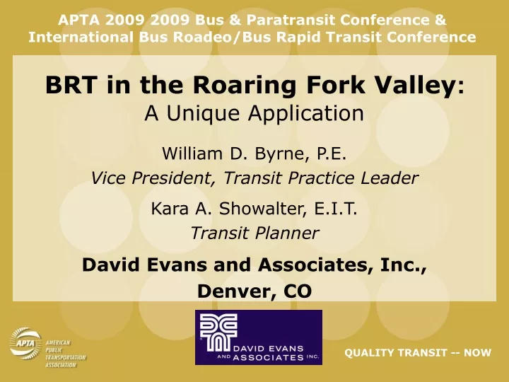 apta 2009 2009 bus paratransit conference