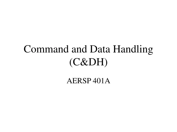 command and data handling c dh