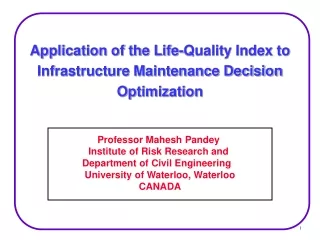 Application of the Life-Quality Index to Infrastructure Maintenance Decision Optimization