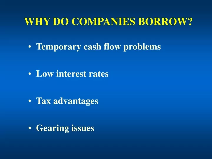 why do companies borrow