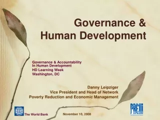 Governance &amp; Human Development