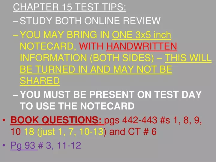 chapter 15 test tips study both online review