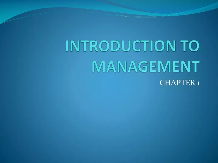 introduction to management
