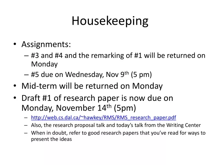 housekeeping