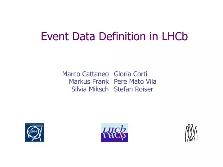 event data definition in lhcb