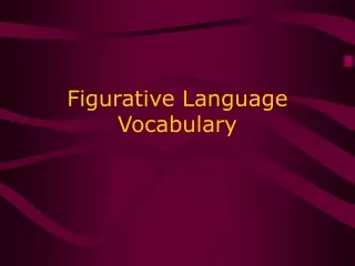 Figurative Language  Vocabulary