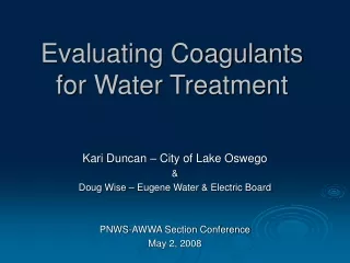 Evaluating Coagulants for Water Treatment