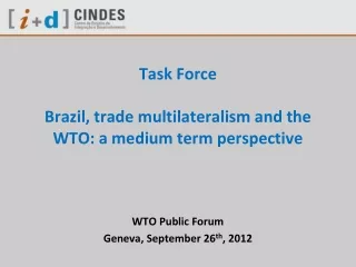 Task Force Brazil, trade multilateralism and the WTO: a medium term perspective