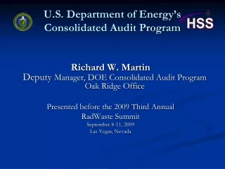 U.S. Department of Energy’s Consolidated Audit Program