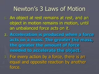 Newton’s 3 Laws of Motion