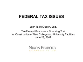 FEDERAL TAX ISSUES