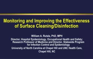 Monitoring and Improving the Effectiveness of Surface Cleaning/Disinfection
