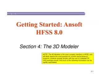 Section 4: The 3D Modeler