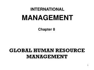 GLOBAL HUMAN RESOURCE MANAGEMENT
