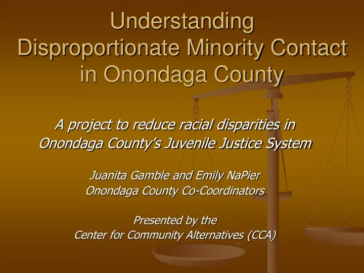 understanding disproportionate minority contact in onondaga county
