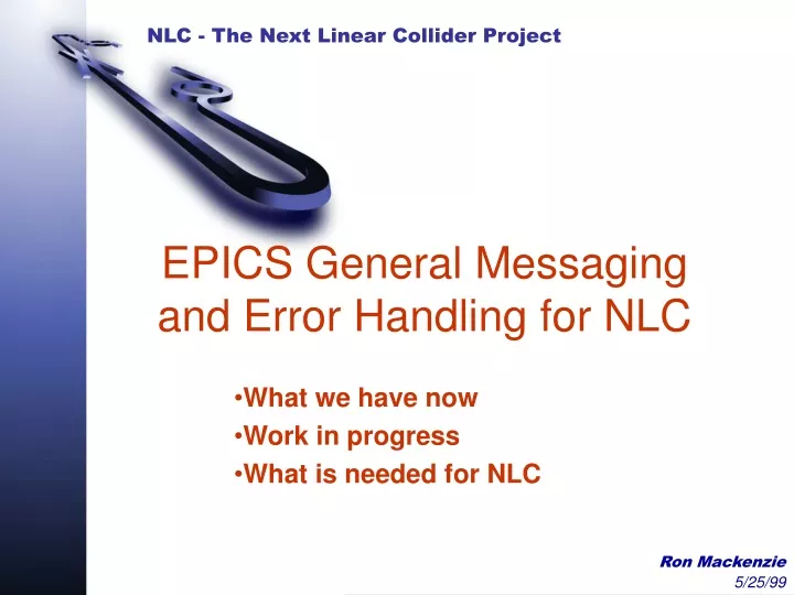 epics general messaging and error handling for nlc