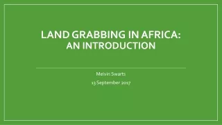 Land grabbing in Africa:                           an introduction