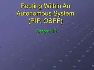 Routing Within An Autonomous System (RIP, OSPF)