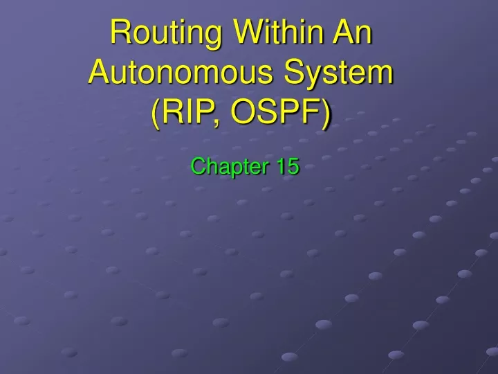 routing within an autonomous system rip ospf