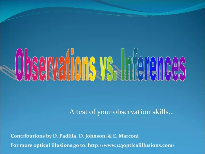 a test of your observation skills