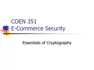 COEN 351  E-Commerce Security