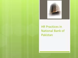 HR Practices in National Bank of Pakistan