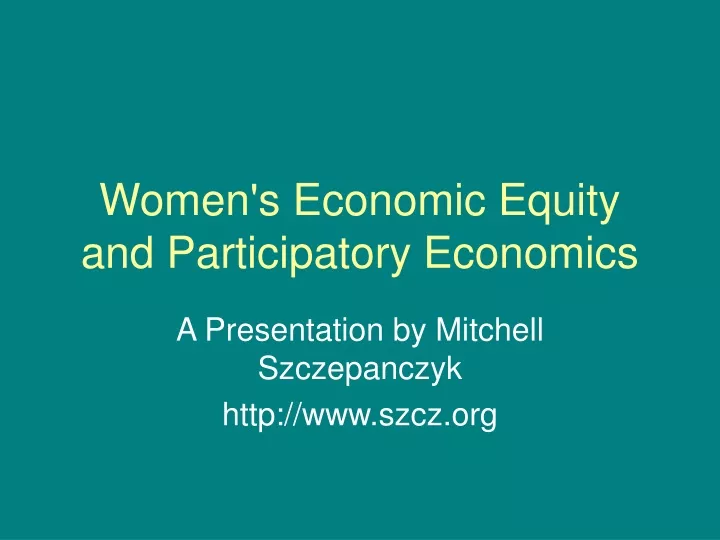 women s economic equity and participatory economics