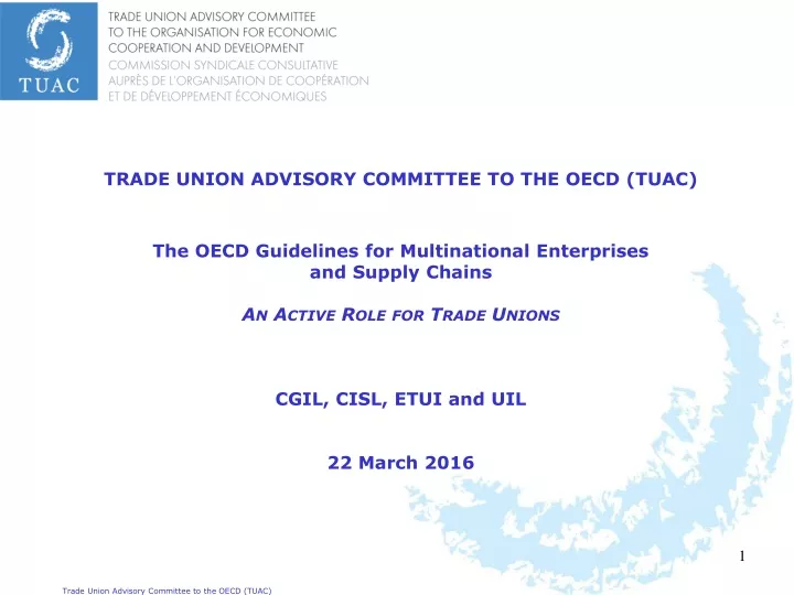 trade union advisory committee to the oecd tuac