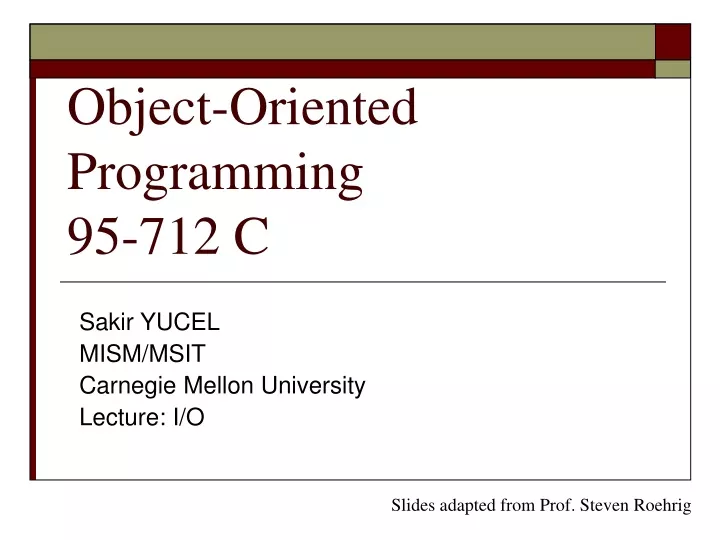 object oriented programming 95 712 c