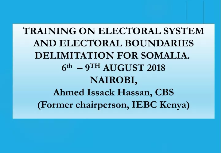 training on electoral system and electoral