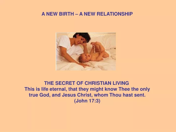 a new birth a new relationship