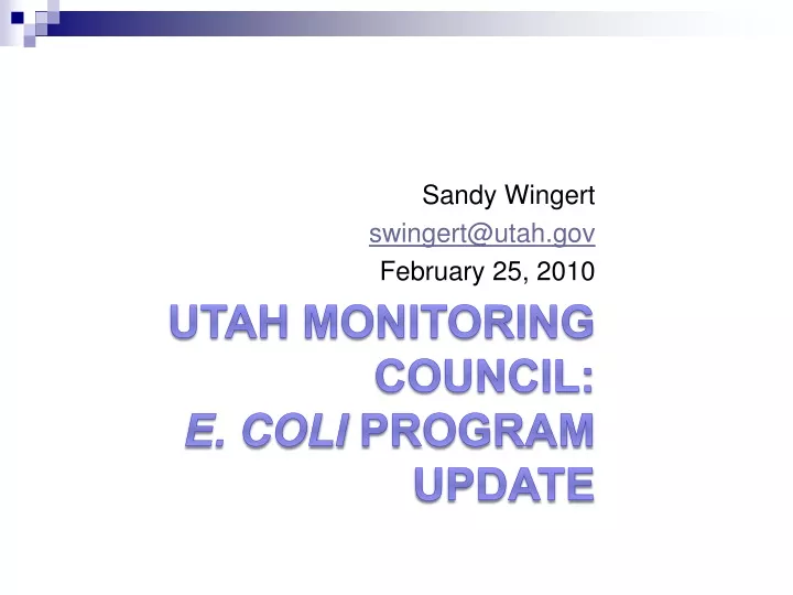 utah monitoring council e coli program update