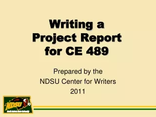 Writing a  Project Report  for CE 489