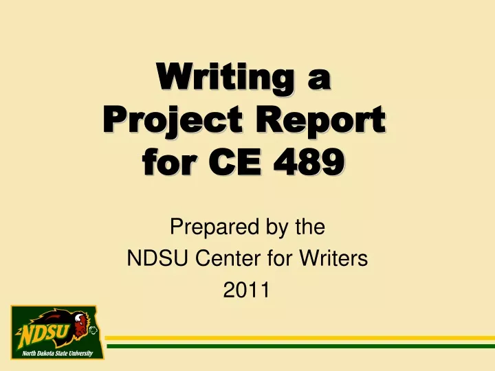 writing a project report for ce 489